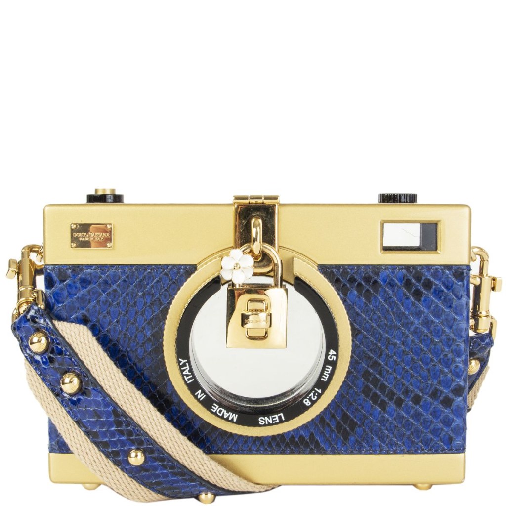 dolce and gabbana camera bag - Dolce & Gabbana Camera Case Python Shoulder Bag